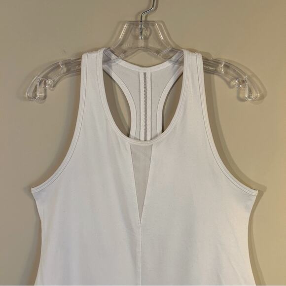 Zyia White “Effortless Tank” Sleeveless Long Racerback Workout Top Size Large - Picture 4 of 11